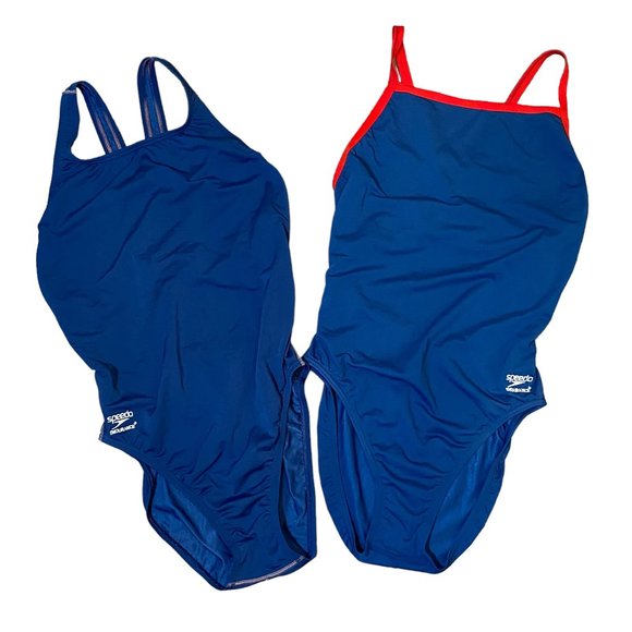 Lot of 2! - Speedo Endurance+ Flyback Training One Piece Swimsuits Womens 12/38 - Picture 1 of 7
